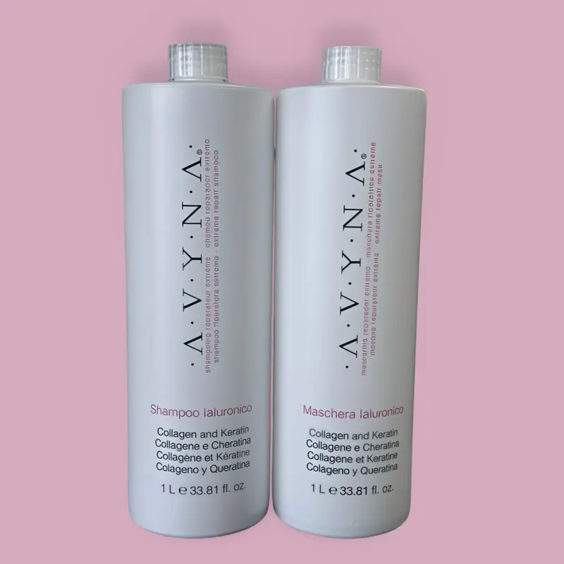Avyna Hyaluronic Acid Repair Shampoo & Conditioner Set, Gentle Silkening Formula with Keratin for Damaged Hair, Hydrating Duo for Adults with Bouncy Hair, 33.81 oz, Hair Care Products, Gentle Silkening Shampoo