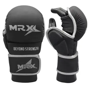 MRX Boxing Sparring Shooter Gloves - 7 oz Combat & Fighting Gloves (2524-SLV-L-XL), Combat Gloves