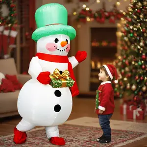Classic Christmas Snowman Inflatable Costume, Youth Adult Size Fits 155-185cm, Includes Fan & Battery Box, Perfect for Holiday Parties