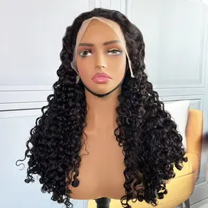 13x4 Roman Curly Natural Black 100% RAW Vietnamese Hair Wig Transparent Lace Frontal Wig 250% Density Available with either drawstring cap or normal cap Human Hair Lace Wigs