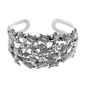 Turtle Cuff Bracelet in Sterling Silver 7.25 In 37 Grams Birthday Gifts