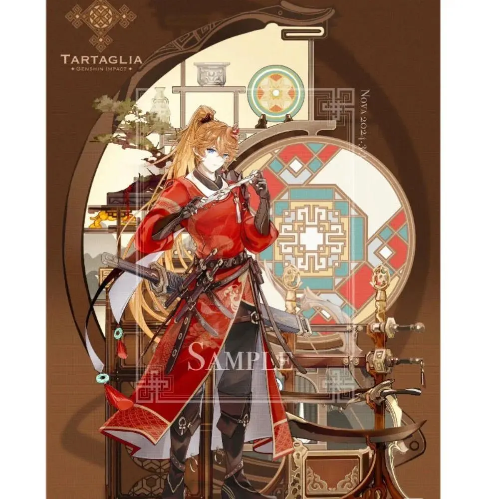 Anime & Manga Character Art Acrylic Standee Figures Series Set (Zhongli, Xiao, Tartaglia, Kamisato Ayato) - 10cm Collectible Size, Desk Decor, Gift Ideas for Fans, Home Supplies Decoration