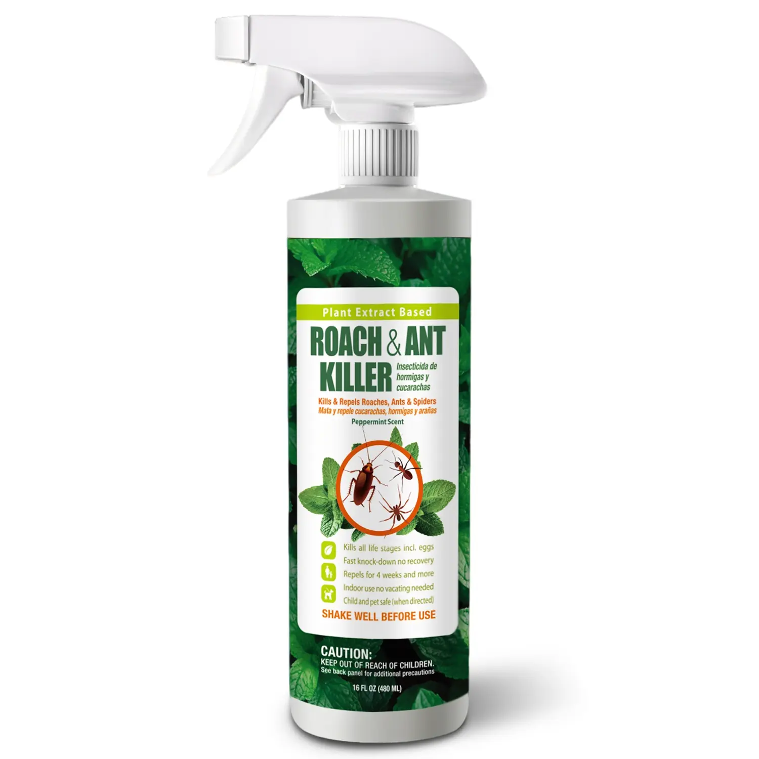 EcoVenger Roach and Ant Killer 16 oz | Kills on Contact | Extended 4-Week Deterrence | Peppermint Scent | Child and Pet Safe