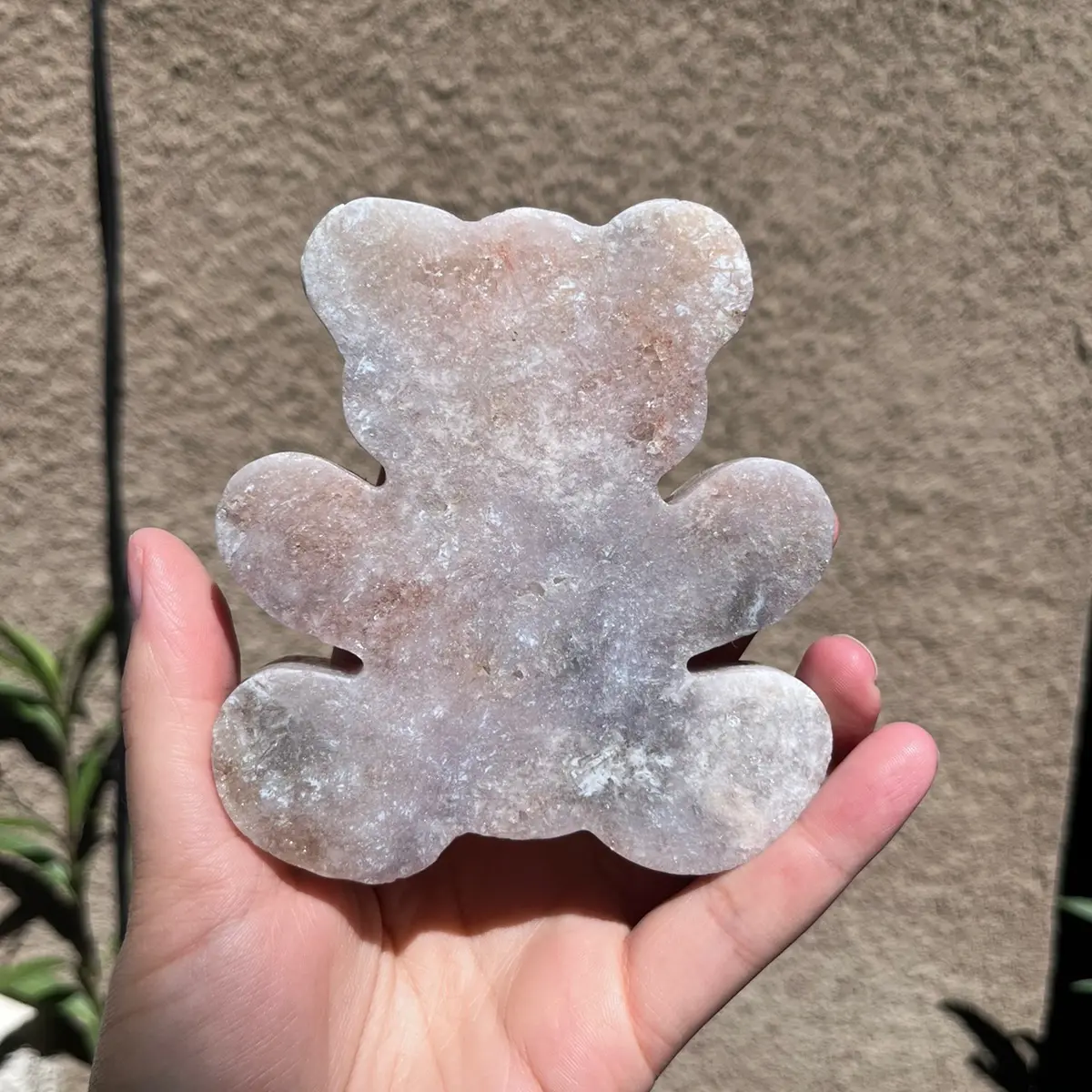 Large Pink Amethyst Crystal Bear