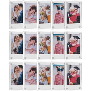6 Pack Acrylic Fridge Magnetic Frame for Polaroid, 2.36x3.54 In Mini Picture Frames for Fujifilm Instax Mini, Double Sided Photo Refrigerator Magnet Picture Frame, Clear Picture Display Frame
