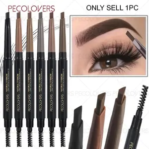 1PC Double-headed Eyebrow Pencil - Waterproof & Smudge-proof, Various Colors Available, Convenient, Christmas Gift, Travel-Friendly Makeup for Women
