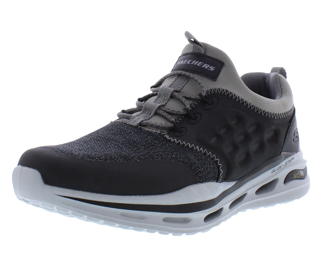 Skechers Men's Arch Fit Orven Verdigo Casual Lace-up Trainer, Solid Fabric Athletic Footwear with Supportive Comfort, Sneaker, Walking Shoes, Sports Shoes, Arch Support, Daily Wear