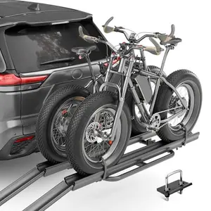 2 EBike Rack up to 5" with Ramp | Foldable & Lockable Bike Racks | 200 LBS