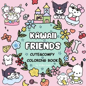 KAWAII FRIENDS: Coloring Book for Adults and Teens Featuring Super Cute Animal Characters with Easy and Simple Designs for Bold & Relaxation - Paperback