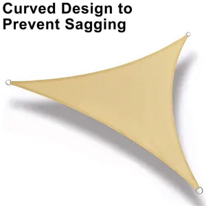 NW5Lbs Triangle Shade Sun Shade Sail Canopy Outdoor Sunshade UV Block Deck Awning Shade for Patio Backyard Garden, Sand