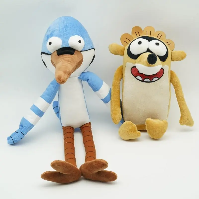 New Cartoon Regular Show Mordecai and Rigby Plush Doll Cartoon Stuffed Toy Soft Cotton Figure Collectible Gift for Kids and Fans