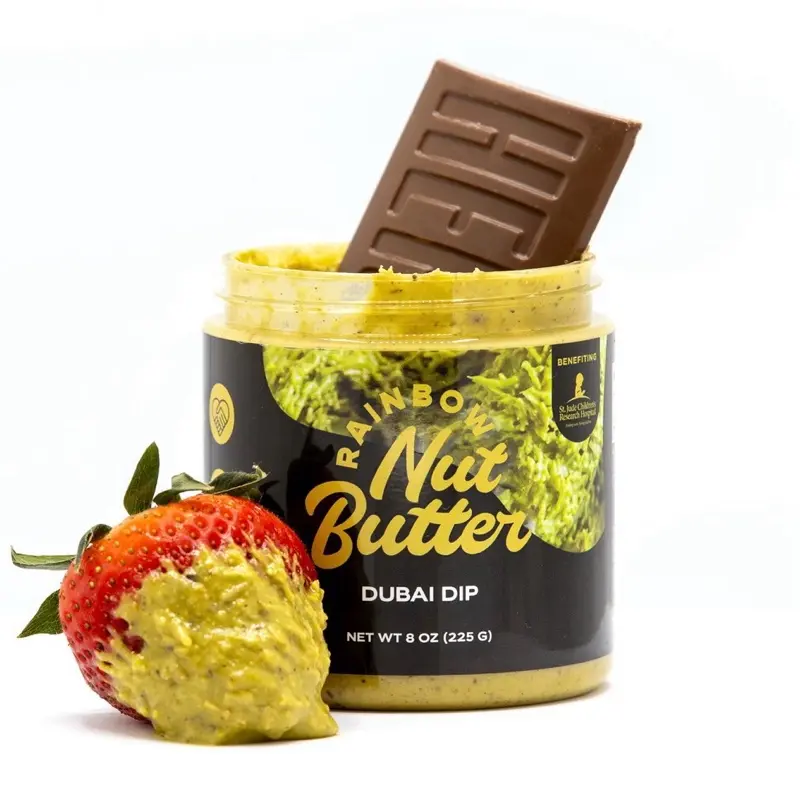DUBAI Spread 8 OZ Dubai Spread Pistachio Cream 8 oz Jar Crunchy Kataifi Kadayif Natural & Sweet Flavor Rainbow Nut Butter
