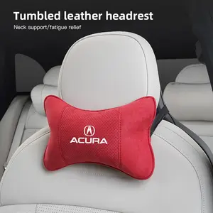 Car Suede Headrest Neck Support Auto Seat Accessories For Acura ADX RDX ZDX Integra NSX MDX TLX CDX ILX RLX TL RL