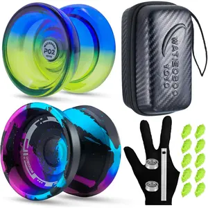 YOYO P02 Blue Green + M18 YoYo Black Blue Pink Perfect Set, Dual Mode yoyo Suitable for Yo-yo Beginners and Adult Professional Players, yoyo Tricks Performance