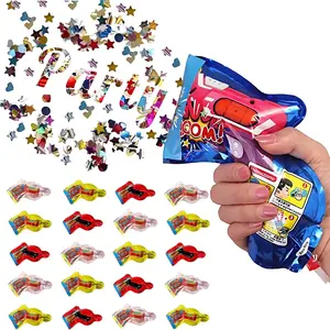 10/25pcs Inflatable Fireworks Gun Party Toy, Colorful Paper Confetti Handheld Fireworks Bullets, Novel Design Party Supplies
