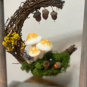 Mushroom Wreath with Genuine Crystal accents