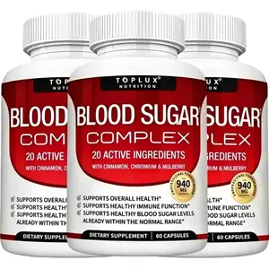 Natural Healthcare Blood Sugar Nutrition Complex, 20 Vitamins & Minerals Supplement for Balanced Glucose Metabolism & Sustained Overall Fitness Health