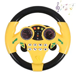 Steering Wheel Toy with Suction Base, Music Effect, Sensory, Suitable for Smooth Surfaces, Portable Driving Simulator, Educational Toy
