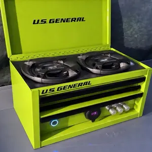 Green mini tool box Bluetooth speaker- voltmeter- charging ports