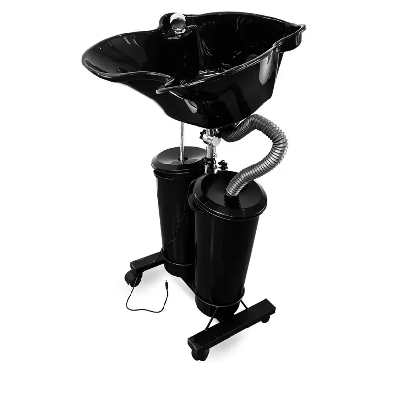 Portable Shampoo Bowl with Electric Pump Height Adjustable Hair Washing Station, 2 Buckets Drain Hoses, Portable Salon Sink for Home & Salon Use (Freestanding)