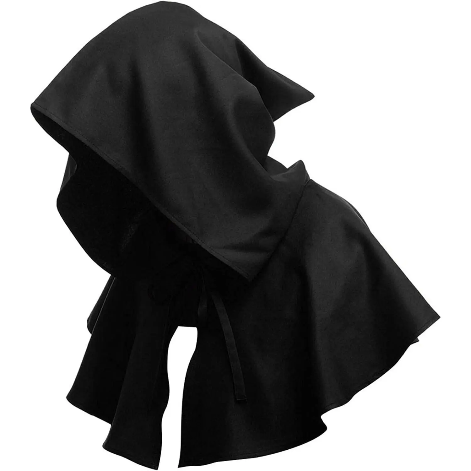 Oversized Vintage Medieval Cowl Hat, Unisex Hooded Cloak Clothes for Scary Halloween Fancy Birthday Cosplay Costumes (Men, Women)