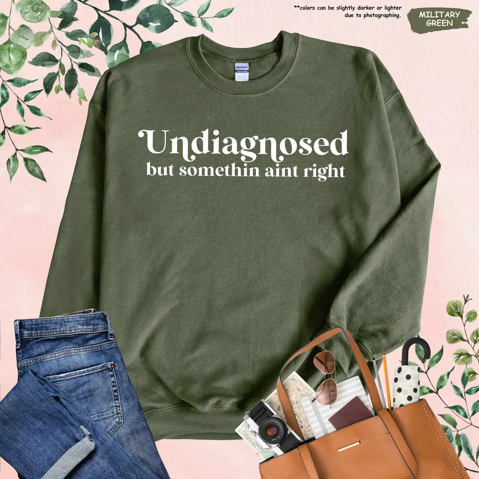 "Undiagnosed but something's not right" sweatshirt, funny mental health gift for women, sarcastic gift for moms, anxiety Sweatshirt