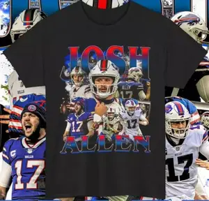Josh Allen T-Shirts Graphic Tee Vintage Buffalo Football Unisex, Apparel for Game Day, Gift for Football Fans