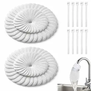 60/120 ack Faucet Filter Cotton Bag, Universal Faucet Filter Bag, All the Scale, Sand, Sediment, Easy to Remove & Replace, Faucet Sediment Filter, for Kitchen Shower Faucets, Bathroom Sink (120pcs)