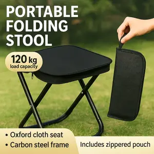 Portable Folding Chair (2/4 Pieces), Supports Up to 265 Lbs, Durable Oxford Fabric Seat with Steel Frame, Lightweight Camping Stool