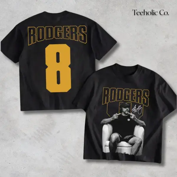 Rodgers 8 Middle Finger 2side Shirt, Pittburgh Football Shirt, Graphic Tee, Printed Shirt, Unisex Casual Cotton T-Shirt