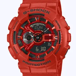 brand new g shock red silicon Ana/digi men' s latest collection watch GA-110rrb-4A
