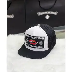 Black Gothic Trucker Hat Vintage Streetwear Cap Embroidered Mesh Snapback Hip Hop Fashion