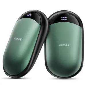 coldSky 2-Pack Rechargeable Hand Warmers, Upgraded, Dual Magnetic Digital Display Hand Warmer, Double-Sided Warming Heating Area Ergonomic Portable Reusable Heater, Up to 12h Max Heating Time Battery Life, Pocket Hand Warmer Gifts for Women and Men