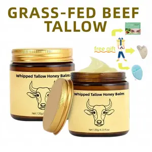 Natural Whipped Tallow Balm with Honey, Daily Moisturizer for Face & Body