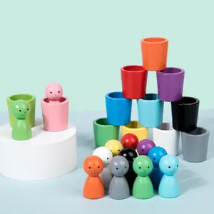 Wooden Colorful Stacking Cups Toy, 24pcs/set Mini Cute Building Blocks Toys for Color Recognition, Creative Stacking Toys for Birthday Gifts, Gift, Toys for Boys, Building Block Sets, Blocks Tower Game