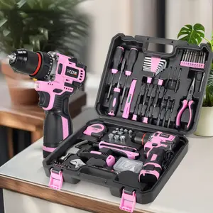 SPZTJK-Electric Drill Tool Set, Cordless Hammer Drill Tool Kit Household Power Tools Drill Set with Powerful Brushless Motor 18V Cordless Drill Set & Charger for Home Tool Kit，Drill Bits And Tool BOX For DIY, Home Repair