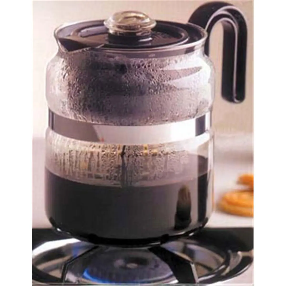 212 MAIN 8-Cup Glass Stovetop Coffee Percolator - Glass Material Pot with Plastic Lid, Coffee Brewer, Coffee Making Tool