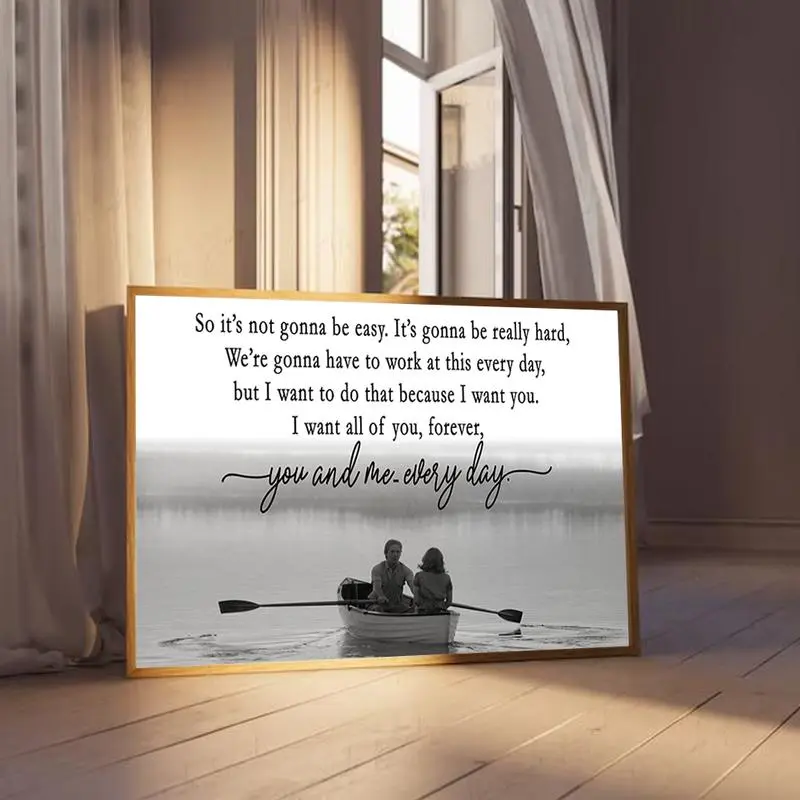 Landscape & Square Unframed Poster, The Notebook Quote, Love Quote Wall Art, You and Me Everyday, Romantic Farmhouse Decor (Not Include Frame)