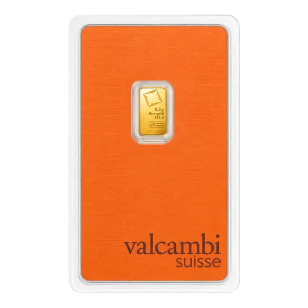 1/2 gram Gold Bar - Valcambi (Carded)
