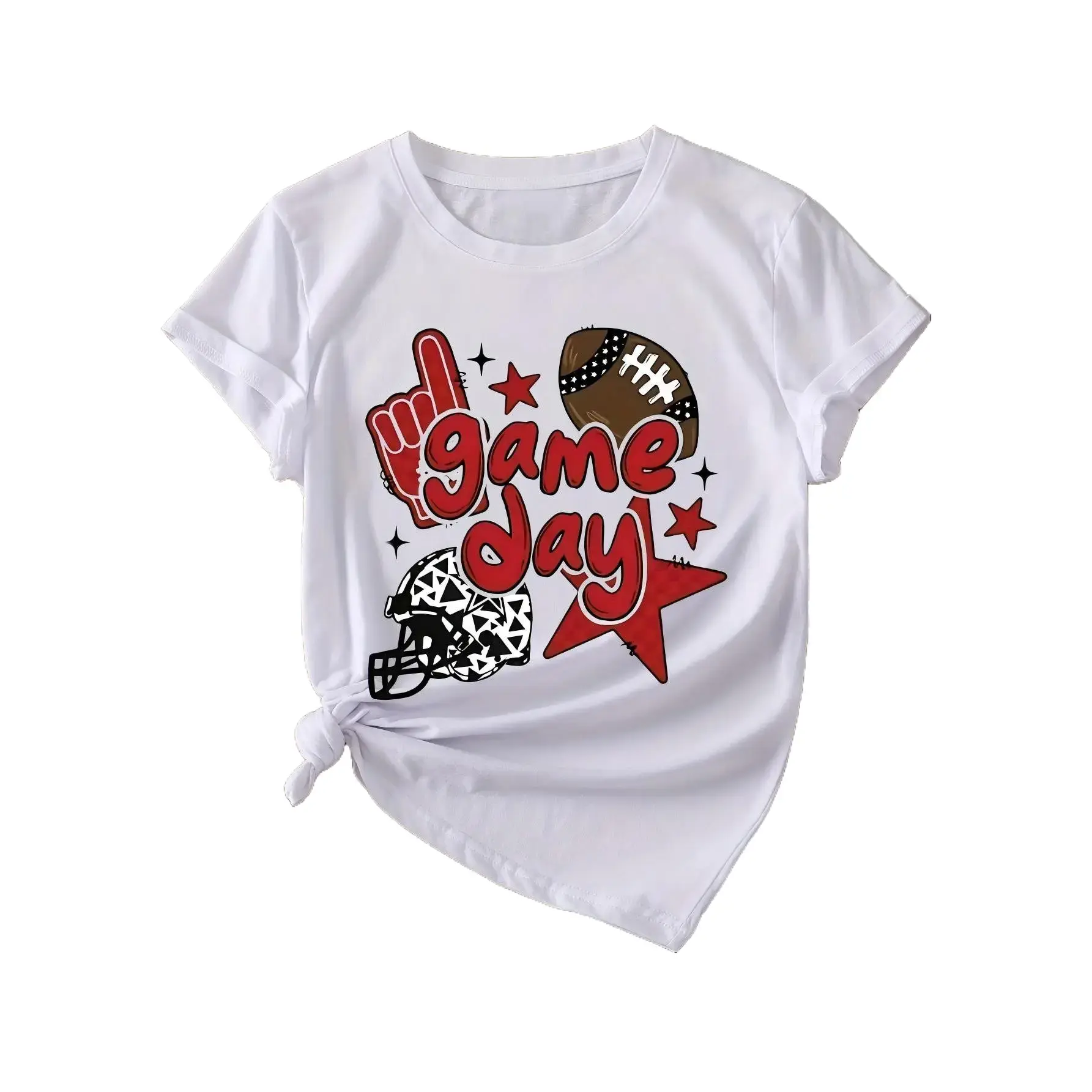 Red Football T-Shirt for Game Day, Shirt for Football Moms, Touchdown Season Tee, Spirit Sublimation Top, Football Helmet Design