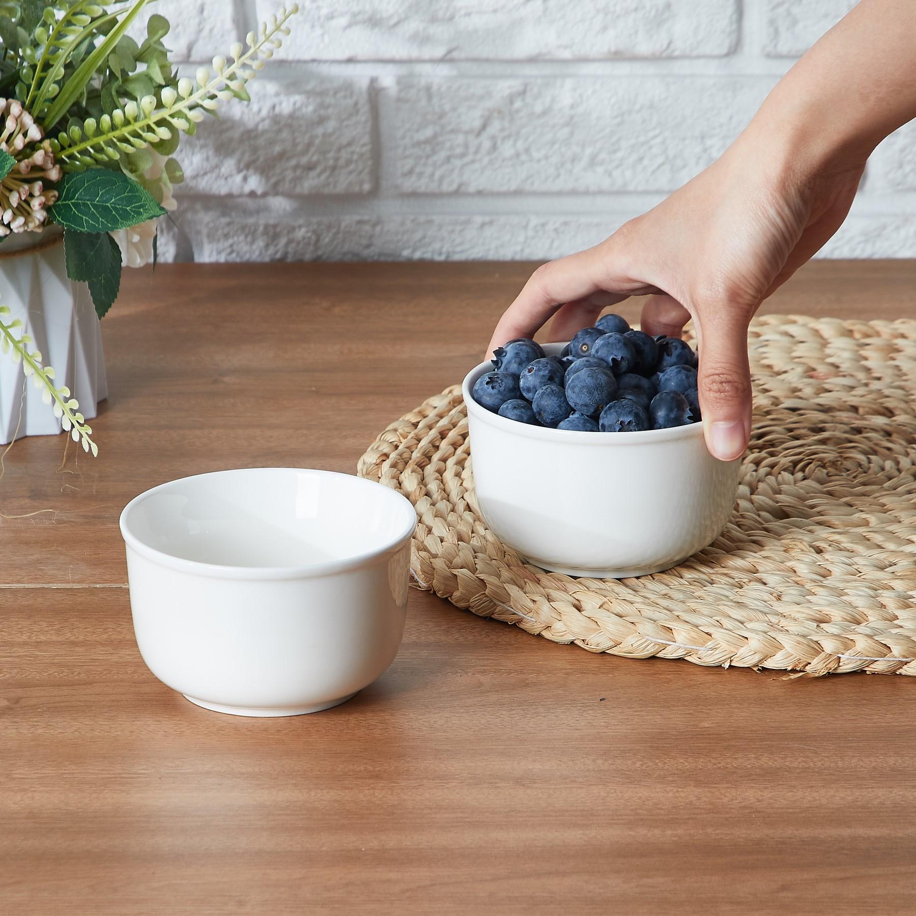 6pcs & 8pcs Porcelain Soup Bowls, 8oz White Ceramic Bowls For Kitchen, Cereal Bowl ForOatmealFruit, Salad, Ramen And Rice Bowl -Dishwasher & Microwave Safe Bowls, White,, IdealFor Daily Meals, Family Dinners, Parties, And Entertaining