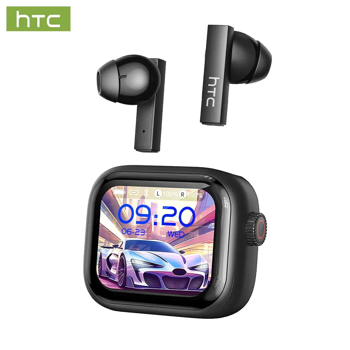 HTC NE40 6.0 Earphones LED Display High Fidelity Waterproof Wireless Earphones, Suitable for Office, Sports, Study and Audio Calls | Built-in Microphone | TWS Earphones