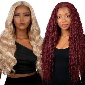 [Blend] Buy 1 Get 1 Free Blended Human Hair Lace Front Wig – 180% Density, Transparent Lace, Limited Time For #27 Body Wave & 99J Ocean Wave Wigs #SummerVibes
