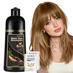 Natural Light Brown Hair Dye Shampoo – 5-in-1 Herbal Formula for Men & Women, Long-Lasting Color in 10-15 Mins, Instant Color Shampoo Hair Shampoo Champu Con Tinte Para Canas, Paraben-Free & Hypoallergenic 17.6 Fl Oz