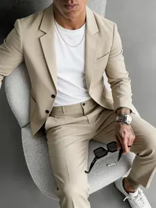 Men's Fashion Casual Cool Young Suit Set, Stylish Youthful Business Attire, Summer Formal, Perfect for Daily Wear & Professional Settings, Suit Outfit