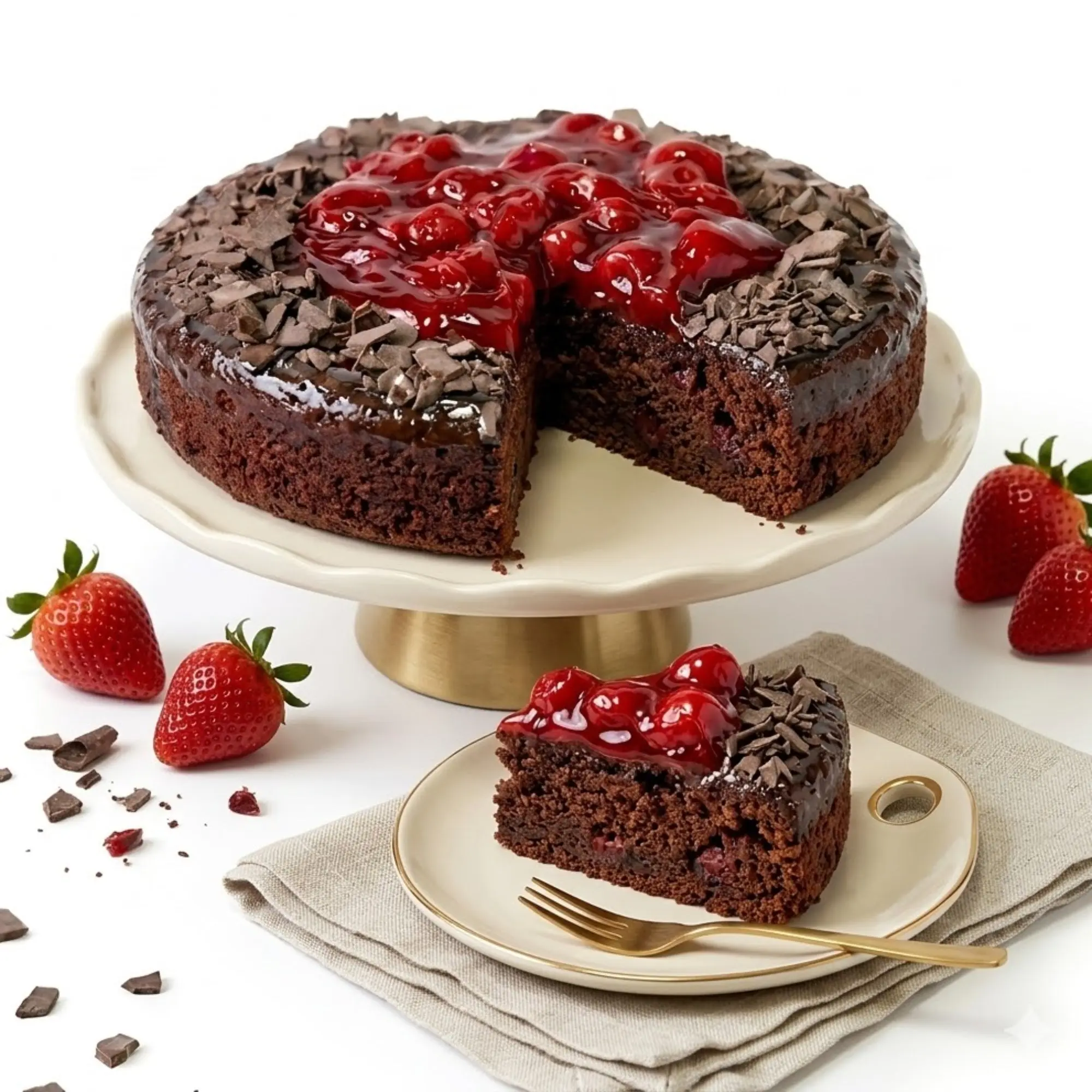 Andy Anand Gluten-Free Chocolate Strawberry Cake, 9-Inch, 2.5 lb – Freshly Baked Handcrafted for All Ages, Birthday & Celebration Gift Box