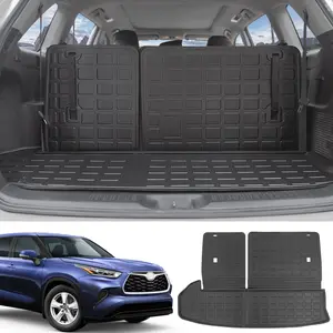 Trunk Mat Compatible with 2014-2019 Toyota Highlander Cargo Mat Backrest Mat Replacement for 2014-2019 Toyota Highlander Accessories (Fit 2014-2019 Highlander, Rear Cargo Mat with Backrest Mat)