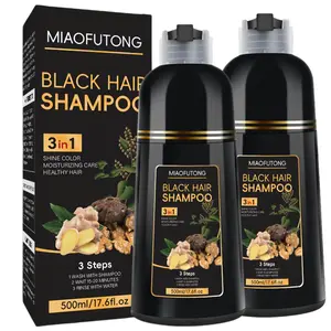 3 in 1 Black Hair Dye Shampoo, 1/2 Boxes Natural Extracts Moisturizing Hair Dye Shampoo, Professional Hair Care & Styling Product for Men & Women