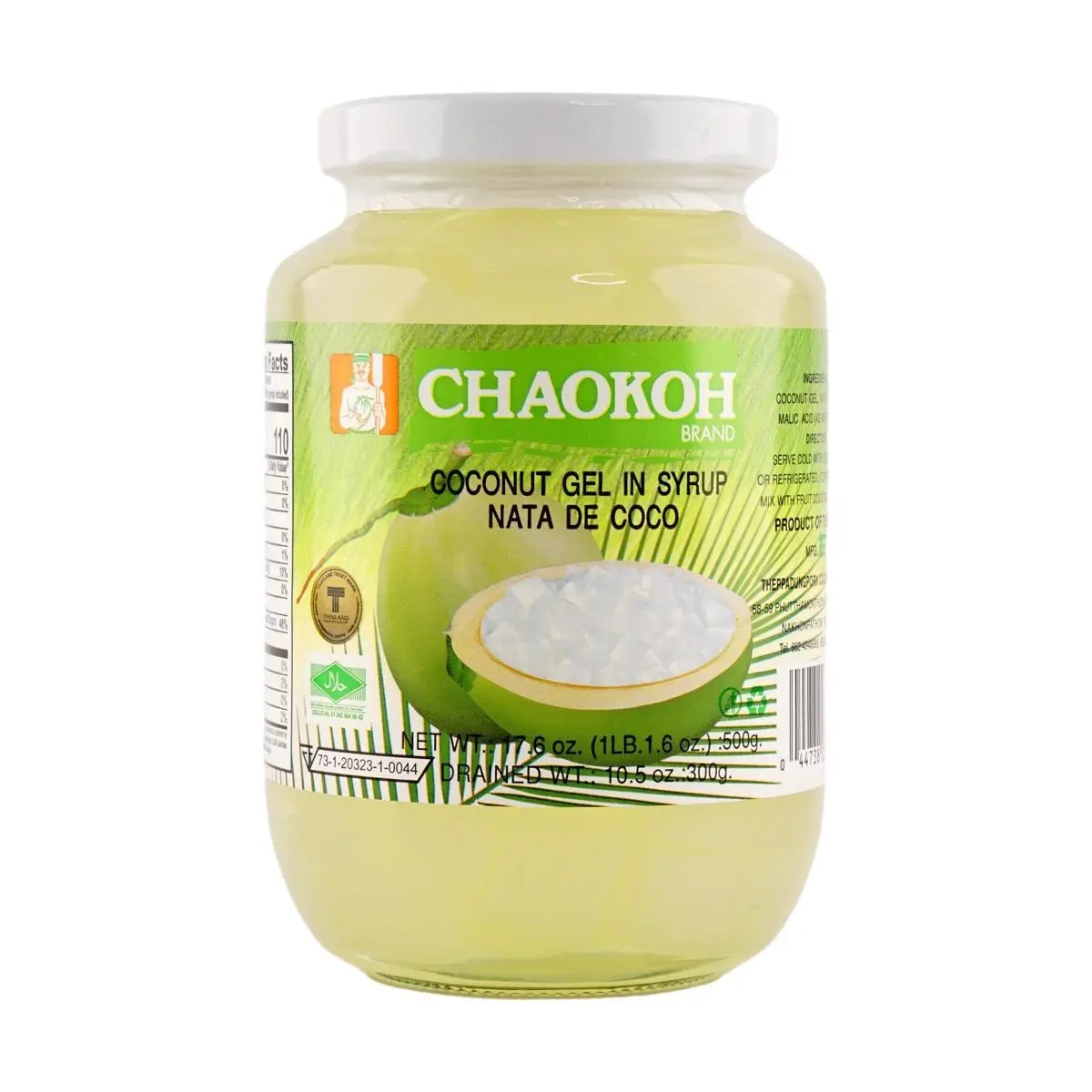 CHAOKOH Sweetened Coconut Jelly Cups - Ready-to-Eat Thai Dessert, 500g