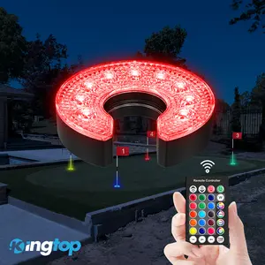 KINGTOP Rechargeable LED Golf Hole Light - Focused Illumination Lens, Remote-Controller, Perfect for Backyard Night Golf Practice, Outdoor Party, 1-Pack